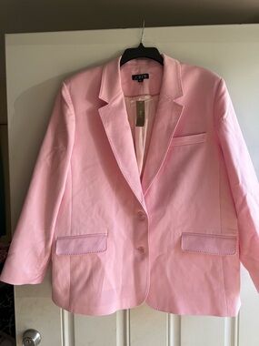 J. Crew Light Pink Cotton Two-Button Blazer